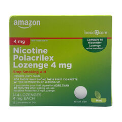 Amazon Basic Care Nicotine Lozenge - 4mg - 144ct