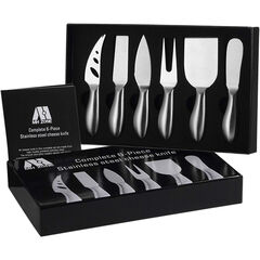 M MH ZONE Premium 6-Piece Cheese Knife Set Complete Stainless Steel Cheese Knives Gift Knives Sets Collection, Suit for the Wedding, Lover, Elders, Children and Friends