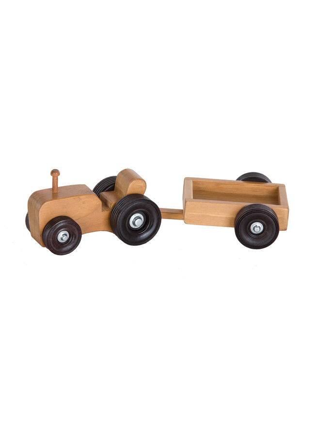 American Made Wooden Toy Tractor Wagon - Small - Several Color Options