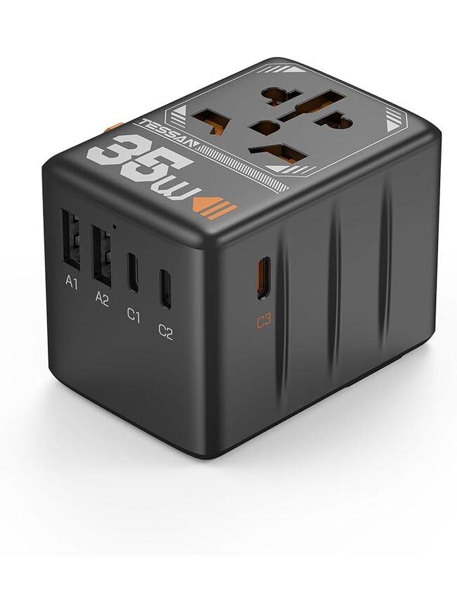 TESSAN Universal Travel Adapter, 35W International Plug Adaptor with 3 USB C and 2 USB A Charging Ports, Worldwide Power Outlet for US to European EU UK AUS Ireland(Type C/G/A/I)