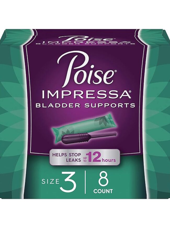 Poise Impressa Incontinence Bladder Support for Women, Bladder Control, Size 3, 8 Count (Packaging May Vary)