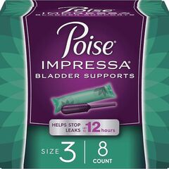 Poise Impressa Incontinence Bladder Support for Women, Bladder Control, Size 3, 8 Count (Packaging May Vary)
