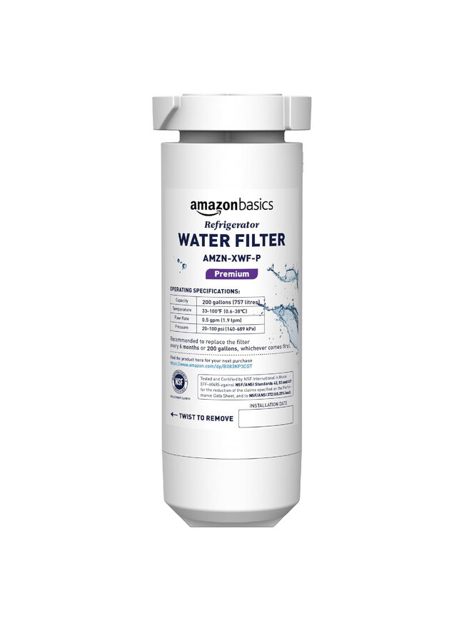 Amazon Basics Replacement GE XWF Refrigerator Water Filter, Premium Filtration