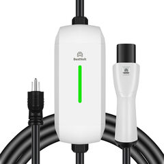BestVolt ETL Certified Electric Vehicle Charger for Tesla:Level 1 Charger-120V 16A,5-15P Affordable & Convenient 25 ft Extension Cord, Fast, Safe, and Portable Charging Solution, White