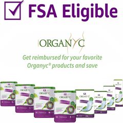Organyc - 100% Organic Cotton Inside and Out Incontinence Pads for Bladder Leaks - Certified Odor Control, FSA/HSA Eligible, Moderate Flow, Regular Absorbency, 20 Count