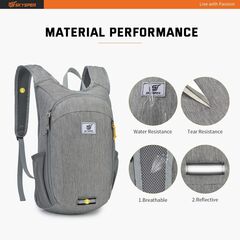 SKYSPER Small Daypack 10L Hiking Backpack Packable Lightweight Travel Day Pack for Women Men ( Grey)