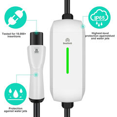 BestVolt ETL Certified Electric Vehicle Charger for Tesla:Level 1 Charger-120V 16A,5-15P Affordable & Convenient 25 ft Extension Cord, Fast, Safe, and Portable Charging Solution, White