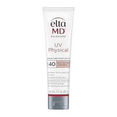 EltaMD UV Physical Tinted Sunscreen for Face, 100% Mineral Active Sunscreen - Rosy Tinted (Fair Skin) 1.7oz