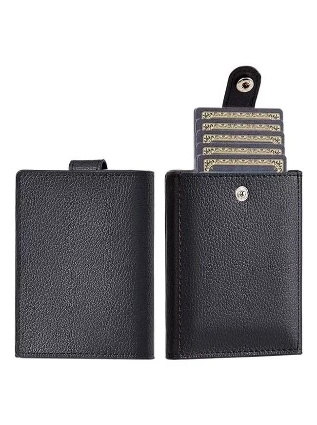 AIUWO Men's Trifold Pattern Leather Wallet 