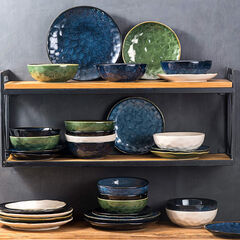 vicrays Ceramic Pasta Bowls Set, 32 Ounce Soup Bowls, Set of 6 (Green)