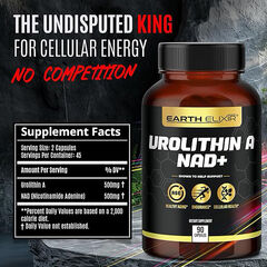 Earth Elixir Urolithin A & NAD Supplement (90 Capsules) Nicotinamide Riboside