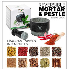 Mortar and Pestle Large Set - Laevo Black Granite Stone Spice Grinder, 2.1 Cup Capacity, 5.5 Inches - Reversible Molcajete Mexicano - Guacamole, Spices - Large Mortar and Pestles Set