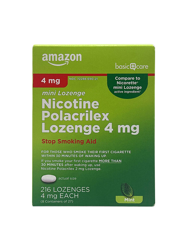 Amazon Basic Care Nicotine Polacrilex Mini Lozenge 4 mg 216 Lozenges