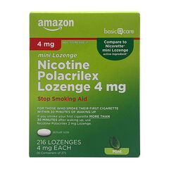 Amazon Basic Care Nicotine Polacrilex Mini Lozenge 4 mg 216 Lozenges