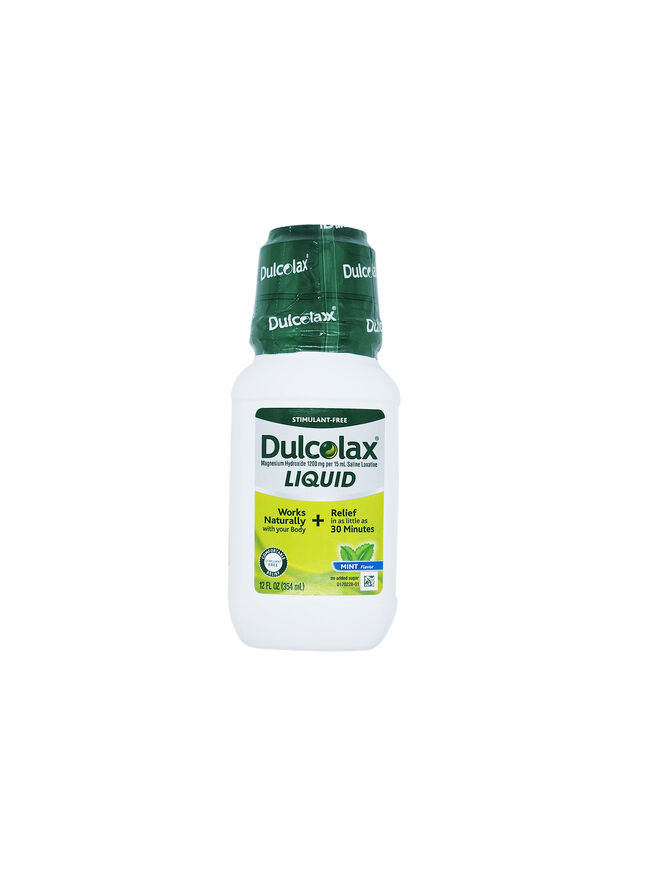 Dulcolax Saline Laxative Liquid Mint Flavor 12 Oz