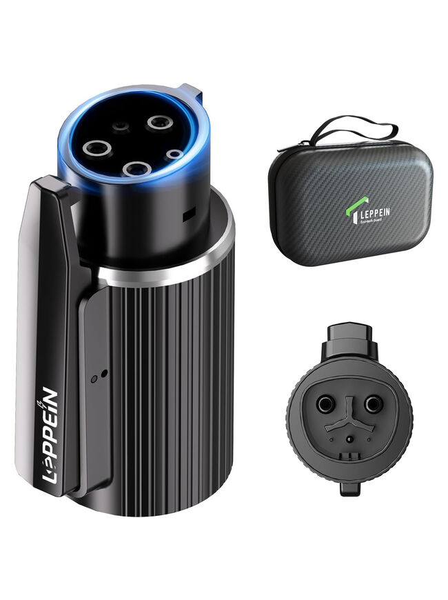 LEPPEIN Tesla to J1772 Adapter, Max 80Amp 250V NACS to J1772 Adapter
