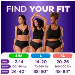 Always Discreet Adult Incontinence Overnight Underwear for Women, Extra Large, Up to 100% Bladder Leak Protection, 14 Count