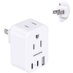 US to Japan Plug Adapter, HANYCONY Japan Power Travel Adpter with 2 Outlets 3 USB Ports(2 USB C), Type A Plug Adapter for Amercian USA to Japanese China Canada Mexico Philippines Peru