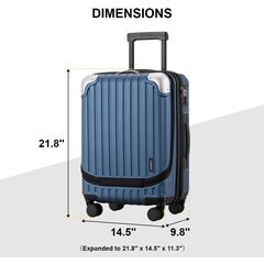 LEVEL8 Grace EXT Carry On Expandable Luggage, 20” Hardside Suitcase, ABS+PC with TSA Lock