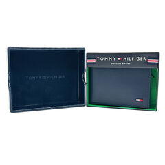 Tommy Hilfiger Men's Classic Logo Bifold Leather Wallet - Navy