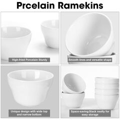 Patelai 18 Pack 8 oz Porcelain Bowls Porcelain Broth Cups, Small Dessert Bowls, Soup and Dip Bowls for Ice Cream, Desserts, Soups, Side Dishes, Salads, Cereal, Rice Microwave Dishwasher Safe, White