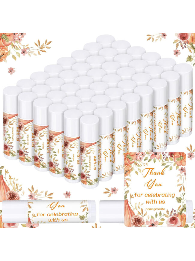 Dunzy 50 Pcs Mint Lip Balm: Bulk Thank You Gifts for Baby/Bridal Showers, Lip Care
