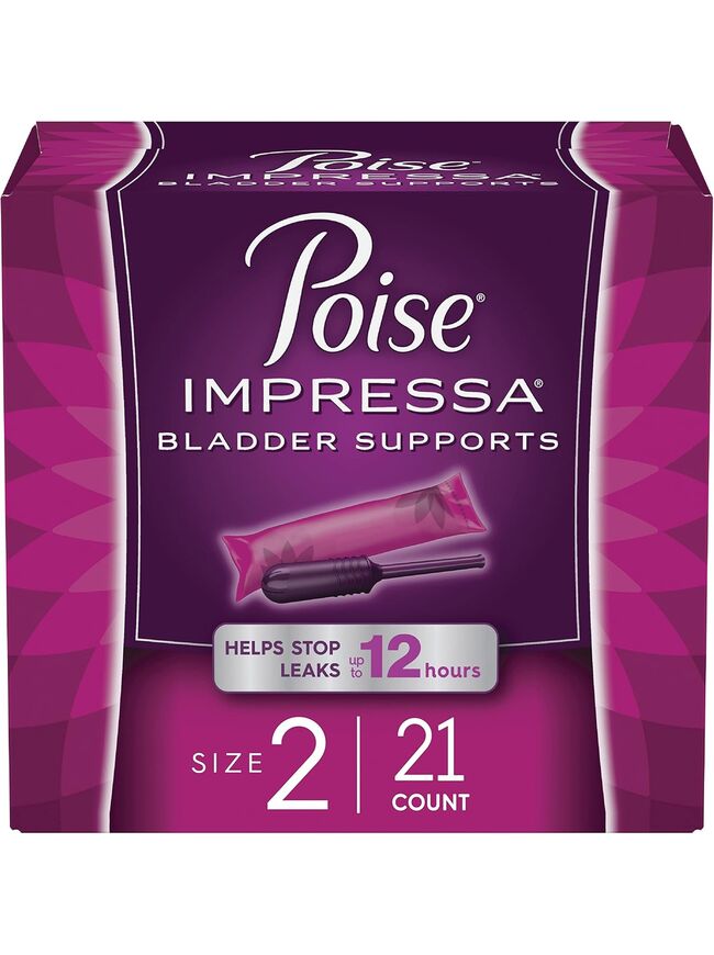 Poise Impressa Incontinence Bladder Support for Women, Bladder Control, Size 2, 21 Count (Packaging May Vary)