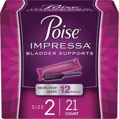 Poise Impressa Incontinence Bladder Support for Women, Bladder Control, Size 2, 21 Count (Packaging May Vary)