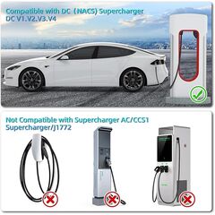NACS to CCS Adapter,Tesla to CCS1 Supercharger Adapter 500A 1000V Fast Charger for V3/V4 DC Charging Stations, Compatible with Ford, GM, Rivia (CCS1-1Kv-Black)