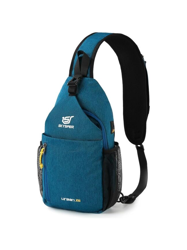 SKYSPER Sling Bag Crossbody Backpack - Chest Shoulder Cross Body Bag Travel Hiking Casual Daypack for Women Men(Blue)