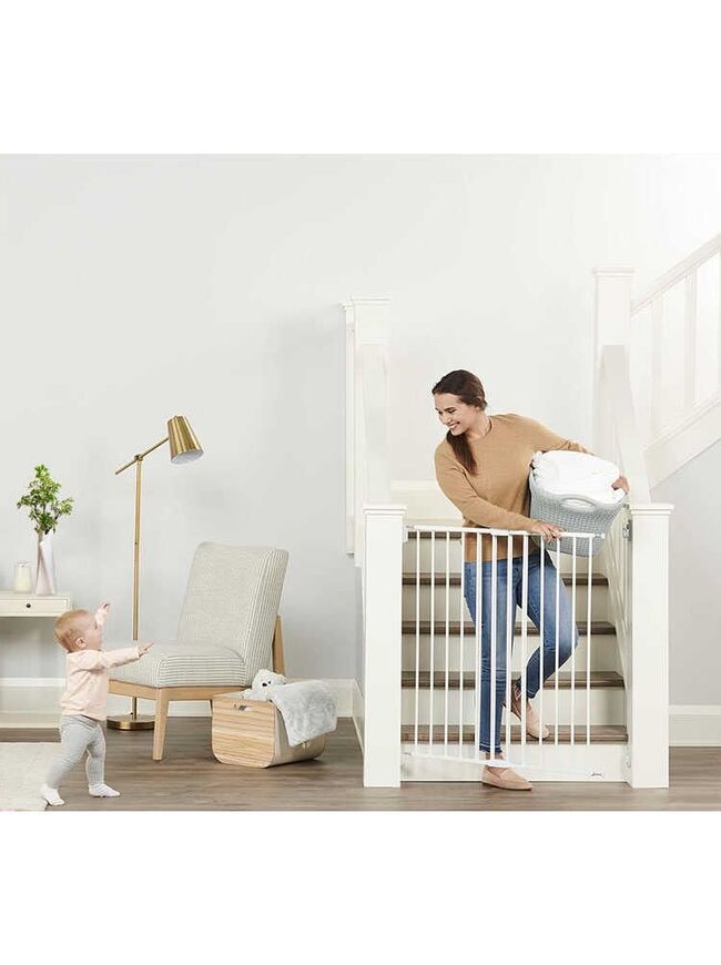 Regalo 40 inch 2-in-1 Extra Tall Easy Swing Stairway and Hallway Walk Through Baby Gate