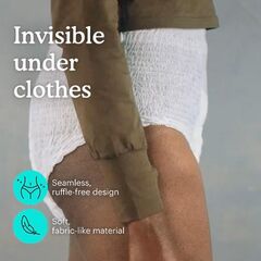 Because Overnight Absorbency Pull Ups - Adult Disposable Incontinence Underwear, Extra Absorbent Nighttime Briefs for Men and Women, White, Small/Medium, 20 Count