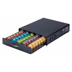 ZCDCP Nespresso Pod Holder Vertuo pod Storage Drawer Black Metal Coffee Pod Holder for Vertuoline Capsule Orgainzer 50 Pods