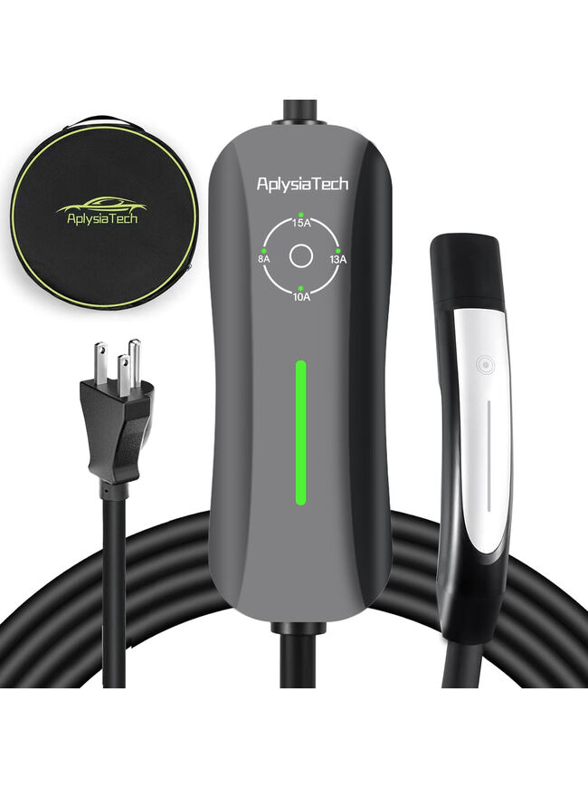AplysiaTech Portable Tesla Charger Level 1, 15Amp 110V, 1.65KW Tesla Electric Vehicle Charger, 21Ft Extension Cord, Plug-in Electric Car Home Charging Station,Compatible with All Tesla Models X/Y/3/S