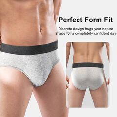 BATTEWA Mens Incontinence Underwear 2-Pack, 100ML Leak Proof Boxer Brief Underwear for Men (2X-Large, Gray)