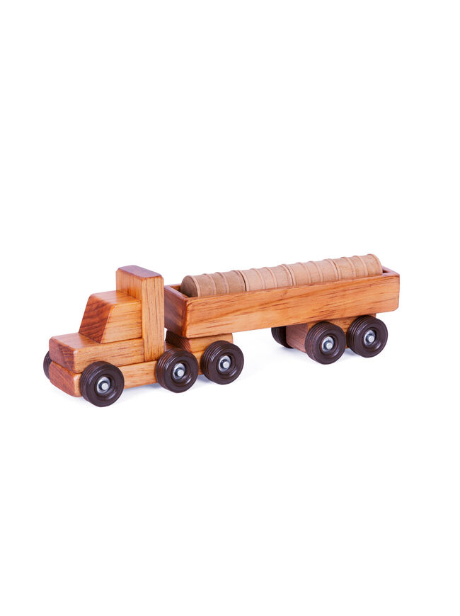 American Made Wooden Toy Barrel Truck – Small