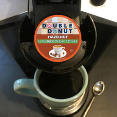 Double Donut, Decaf Hazelnut Flavored Coffee Single Serve Cups, 80 Ct