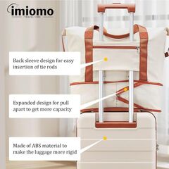 imiomo 3 Piece Luggage Set - 20 Inch Hardside Carry-on Suitcase, Travel Bag, and Toiletry Bag - Beige