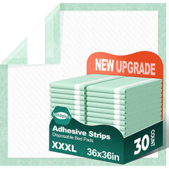 MILDPLUS 36''x36'' Bed Pads (Adhesive, 30 Ct), 115g Heavy Duty Incontinence