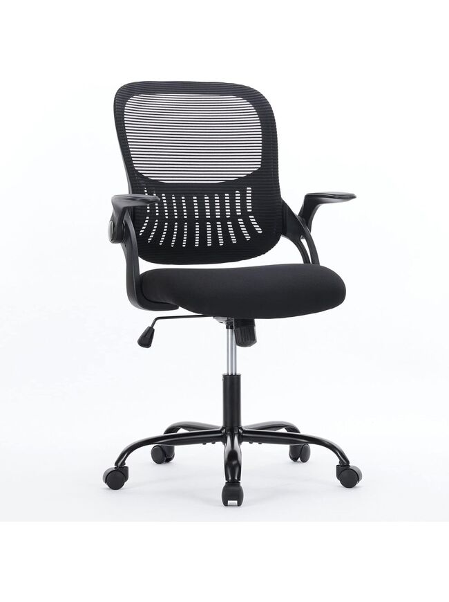 Office Computer Desk Chair - Ergonomic Mid-Back - Black