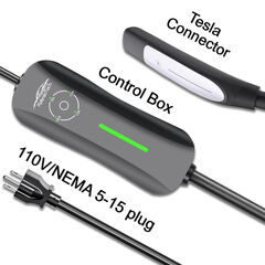 AplysiaTech Portable Tesla Charger Level 1, 15Amp 110V, 1.65KW Tesla Electric Vehicle Charger, 21Ft Extension Cord, Plug-in Electric Car Home Charging Station,Compatible with All Tesla Models X/Y/3/S