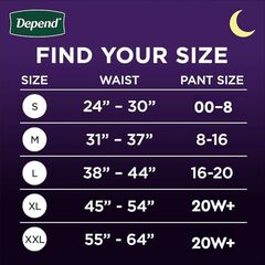 Depend Night Defense Adult Diapers, Incontinence & Postpartum Bladder Leak Underwear for Women, Disposable, Overnight, Large, Blush, 14 Count, Packaging May Vary