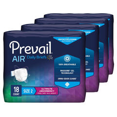 Prevail Breezers 360: Ultimate Absorbency Briefs, Size 2, 4x18 (72 Count)
