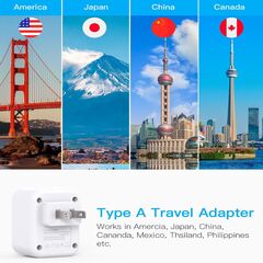 US to Japan Plug Adapter, HANYCONY Japan Power Travel Adpter with 2 Outlets 3 USB Ports(2 USB C), Type A Plug Adapter for Amercian USA to Japanese China Canada Mexico Philippines Peru