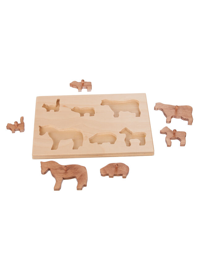 American Made Wooden Farm Animal Puzzle Board - Several Color Options