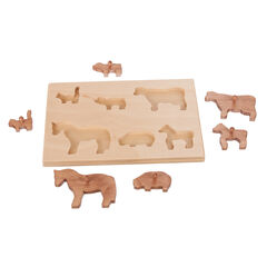 American Made Wooden Farm Animal Puzzle Board - Several Color Options