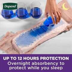 Depend Night Defense Adult Diapers, Incontinence & Postpartum Bladder Leak Underwear for Women, Disposable, Overnight, Large, Blush, 14 Count, Packaging May Vary