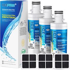 ICEPURE RWF4700AC Replacement for LG LT1000P MDJ64844601 ADQ74793501 LT1000PC, Kenmore Elite 9980 ADQ74793502 LRFXC2416S LRFVS3006S LRMDS3006S LFXS28596S Refrigerator and LT120F Air Filter 3PACK