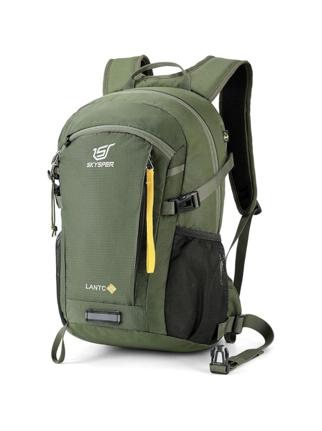 SKYSPER Small Hiking Backpack, 30L Lightweight Travel Backpacks Hiking Daypack for Women Men - Army Green