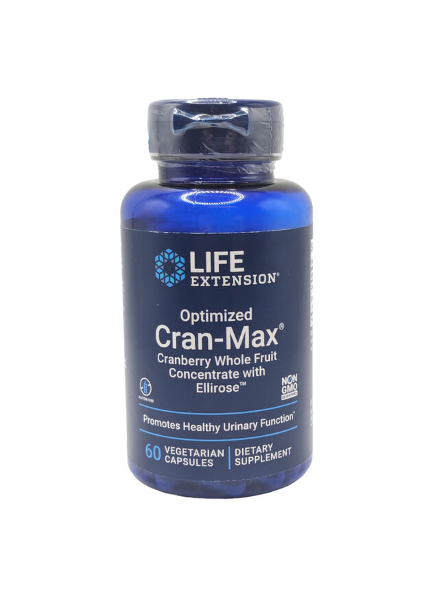 Life Extension Optimized Cran-Max, Cranberry Whole Fruit Concentrate with ElliRose - 60 VegiCaps